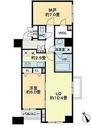 クロスレジデンス蒲田 12階1SLDKの間取り