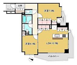 オーベル三軒茶屋dR 5階2LDKの間取り