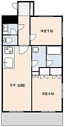 ライオンズプラザ池尻大橋 5階2LDKの間取り