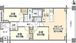 プラウド蘆花公園 2階3LDKの間取り