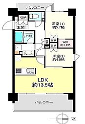 ローレルアイ白金 7階2LDKの間取り