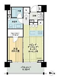 東急目黒線 不動前駅 徒歩6分の賃貸マンション 3階1LDKの間取り