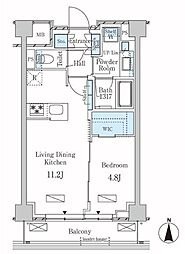 東急東横線 武蔵小杉駅 徒歩7分の賃貸マンション 5階1LDKの間取り