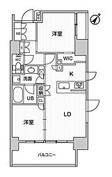 ディームス大井町 5階2LDKの間取り