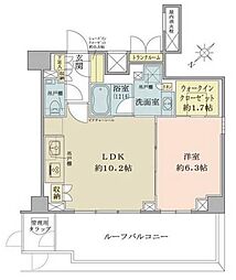 ザ・パークワンズ目黒不動前 6階1LDKの間取り