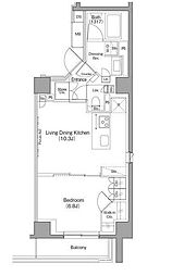 JR山手線 目黒駅 徒歩8分の賃貸マンション 2階1LDKの間取り