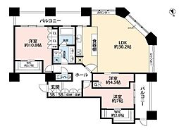 JR山手線 田町駅 徒歩12分の賃貸マンション 47階3LDKの間取り