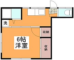 和田荘 2階1Kの間取り