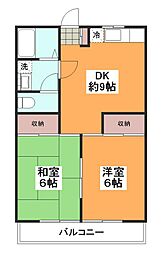 ハイム誠 2DKの間取図画像