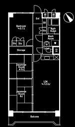 稲城ハイコーポ 5 3LDKの間取り