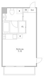 セントパレス鷺沼 ワンルームの間取図画像