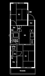 石神井台ローヤルコーポ 2DKの間取図画像