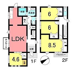 大田町天尾崎　中古戸建 4LDKの間取り