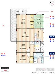 多賀ハウス 4LDKの間取図画像