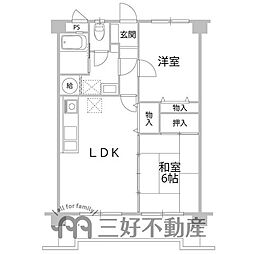 ロワールマンション西公園2 2LDKの間取図画像