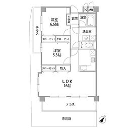 エクレール片江 2LDKの間取図画像