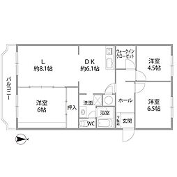 長丘ハウス3 3LDKの間取図画像