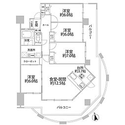 アンピール美しが丘 4LDKの間取図画像