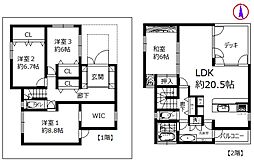 甲子園春風町中古戸建 4LDKの間取り