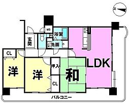 アメニティ共和2 3LDKの間取り