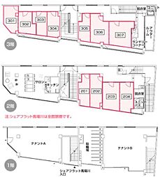 シェアフラット馬場川 ワンルームの間取図画像