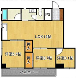ブルーハイツ岸の浦 3LDKの間取図画像