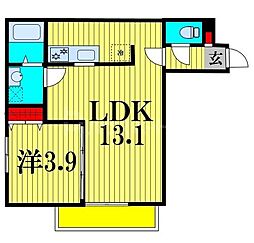 ミリアビタ前原 1階1LDKの間取り