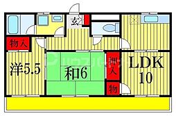 アメニティプラザ 3階2LDKの間取り