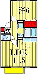 ユウ・カサグランデ 2階1LDKの間取り