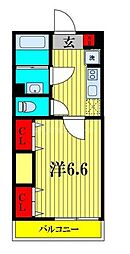 マリンパレス津田沼 1階1Kの間取り