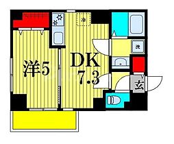 金太郎ヒルズ340 6階1DKの間取り