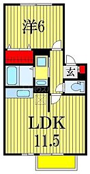 ユウ・カサグランデ 1階1LDKの間取り