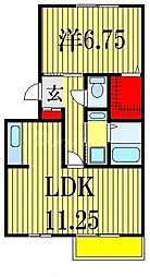 ＫＳ・アトレア 1階1LDKの間取り