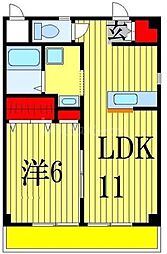 蔵屋マンション第二 1階1LDKの間取り