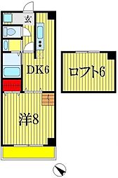ルーラル八番館 10階1SDKの間取り