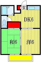CASA GRANDE M3 2階2DKの間取り