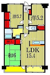 ソレイユ華 3階2SLDKの間取り