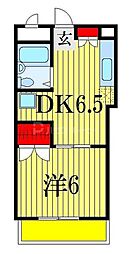 エステートハウス 2階1DKの間取り