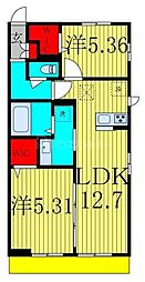 フジヴェール　七番館 1階2LDKの間取り