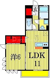 薬円台壱番館Ａ 3階1LDKの間取り