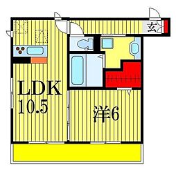 アイビーコートT 1LDKの間取図画像