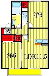 ソレーユ津田沼 2LDKの間取図画像