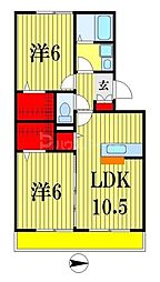 クリアコート 2LDKの間取図画像