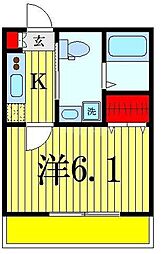 天成1番館 1Kの間取図画像