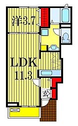 シュプール馬込 1LDKの間取図画像