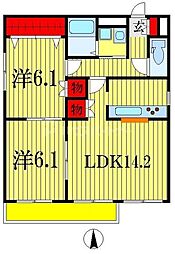 コンフォースK 2LDKの間取図画像