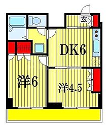 ベイステート安間 2DKの間取図画像