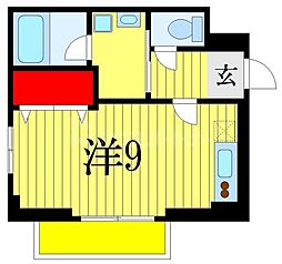 S-FORT船橋海神EAST ワンルームの間取図画像