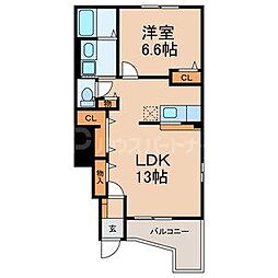 ジューク 1LDKの間取図画像