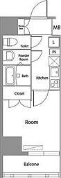 大神宮下Residence 1Kの間取図画像
